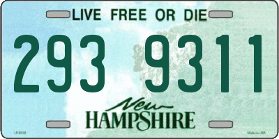 NH license plate 2939311