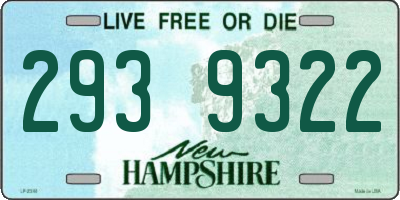 NH license plate 2939322