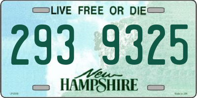 NH license plate 2939325