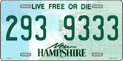 NH license plate 2939333
