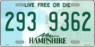 NH license plate 2939362