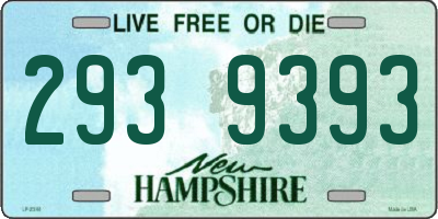 NH license plate 2939393