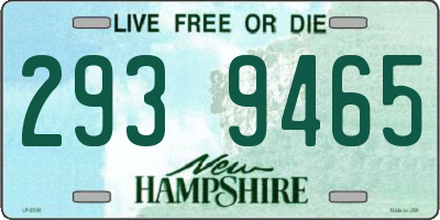 NH license plate 2939465