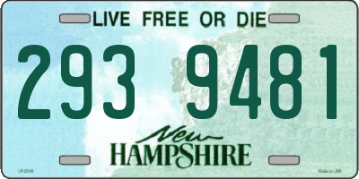 NH license plate 2939481