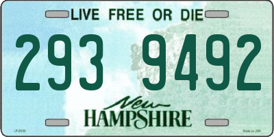 NH license plate 2939492