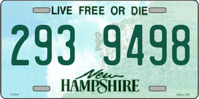 NH license plate 2939498