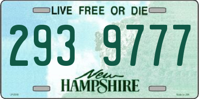 NH license plate 2939777