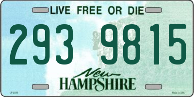 NH license plate 2939815