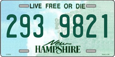 NH license plate 2939821
