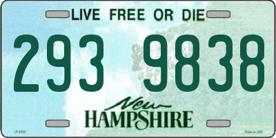 NH license plate 2939838