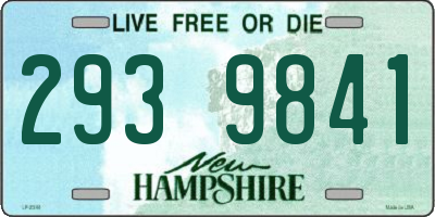 NH license plate 2939841