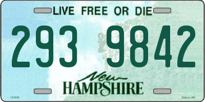 NH license plate 2939842