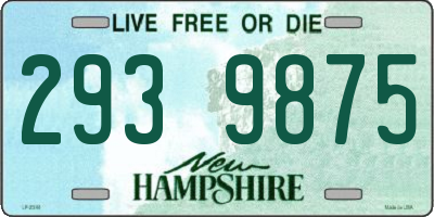 NH license plate 2939875