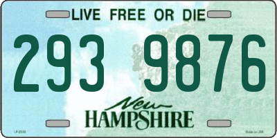 NH license plate 2939876