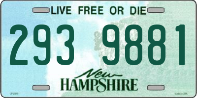 NH license plate 2939881