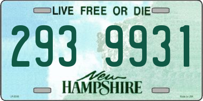 NH license plate 2939931