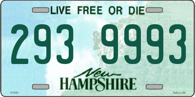 NH license plate 2939993