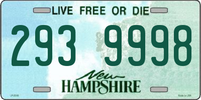 NH license plate 2939998