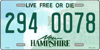 NH license plate 2940078