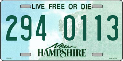 NH license plate 2940113