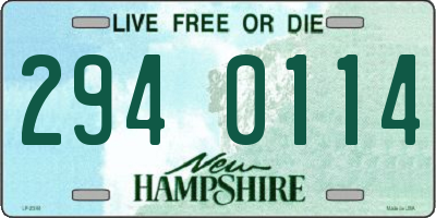 NH license plate 2940114