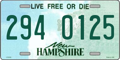 NH license plate 2940125
