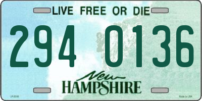 NH license plate 2940136