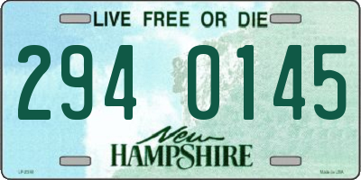 NH license plate 2940145