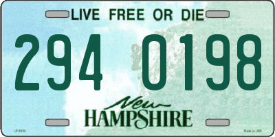 NH license plate 2940198