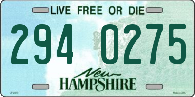 NH license plate 2940275