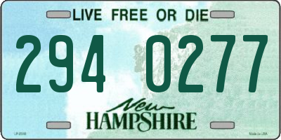 NH license plate 2940277