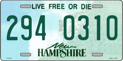 NH license plate 2940310