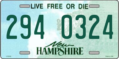 NH license plate 2940324