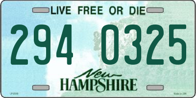 NH license plate 2940325