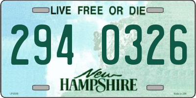 NH license plate 2940326