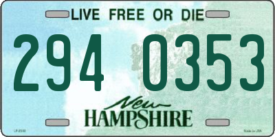 NH license plate 2940353