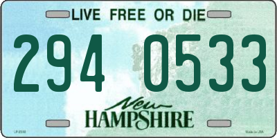 NH license plate 2940533