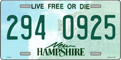 NH license plate 2940925