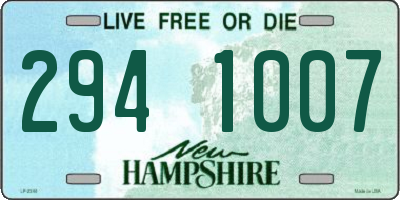 NH license plate 2941007