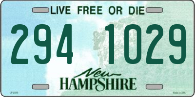 NH license plate 2941029