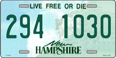 NH license plate 2941030