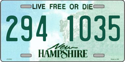 NH license plate 2941035