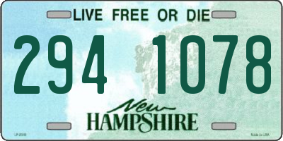 NH license plate 2941078