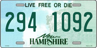 NH license plate 2941092