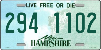 NH license plate 2941102