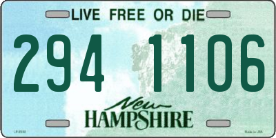 NH license plate 2941106