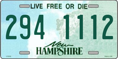 NH license plate 2941112