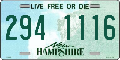 NH license plate 2941116