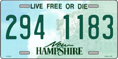 NH license plate 2941183