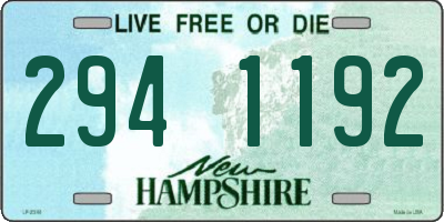NH license plate 2941192